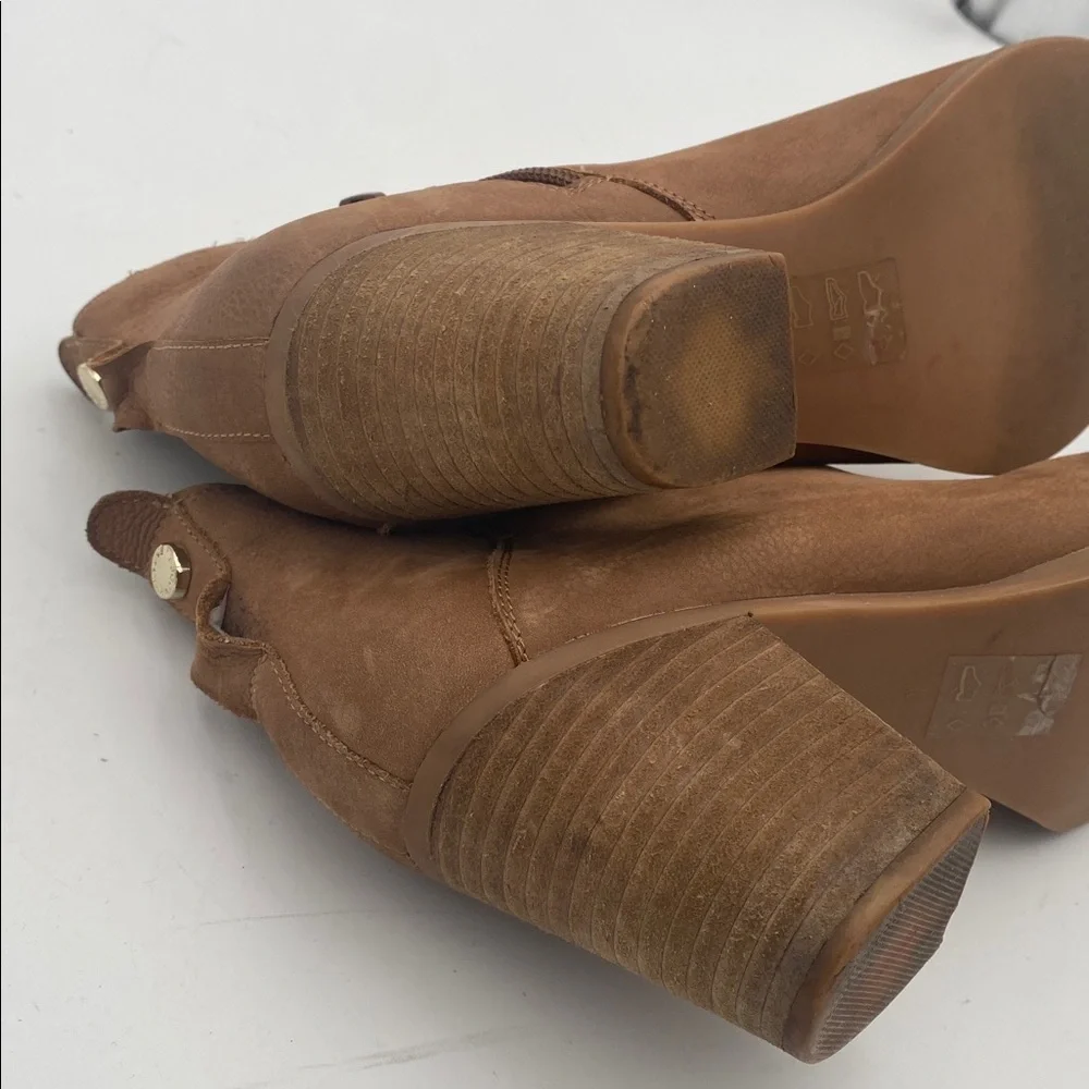 Steve Madden Brown Ankle Booties women 8 leather casual festival office retro
